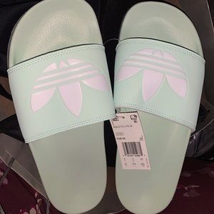 New ADIDAS ADILETTE SHOWER SLIDE SANDALS MINT GREEN size 10 new with tag